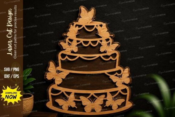 Birthday Cake Wall Art Laser Cut SVG for Creative Projects