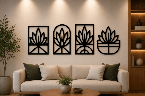 Boho Botanical Wall Art SVG Bundle