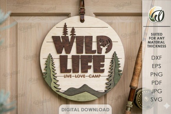 Camping Round Sign Laser Cut