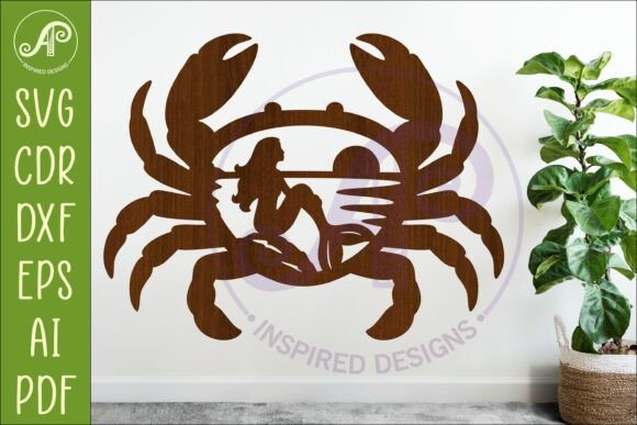 Coastal Crab Wall Art Mermaid Decor: Your Nautical Design Asset