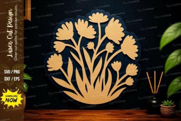 Create H1 From Flower Bouquet Laser Cut SVG Design MAXIMUM 60 CHARACTERS with Rules Natural, not keyword stuffing, Plain text title only, no list, no explanation, no quotes, no markdown