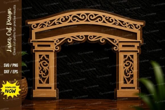 Decorative Pillar Frame Laser Cut Svg