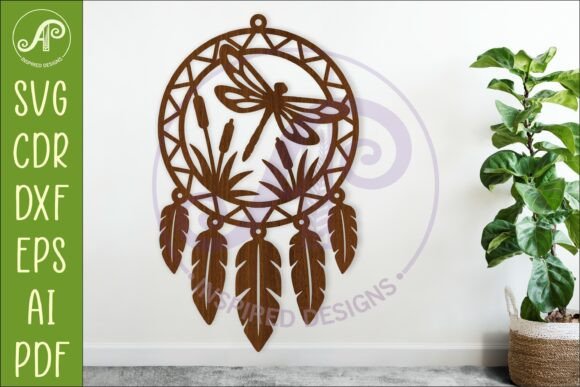 Enchanting Dragonfly Dreamcatcher Laser Cut File