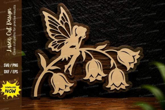 Fairy Bell Branch Laser Cut Svg Design