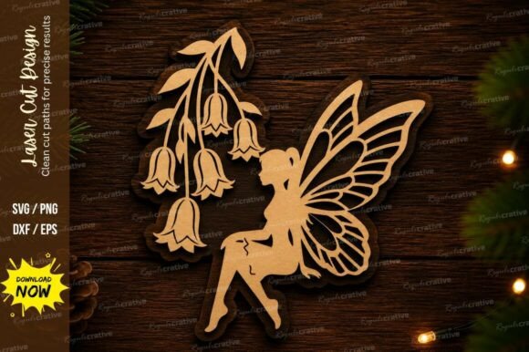 Fairy Flower Bell Laser Cut Svg Design