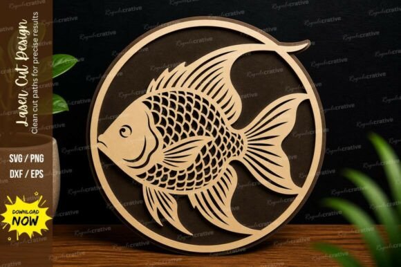 Fish Aquarium Art Laser Cut Svg File: Dive Into Creativity