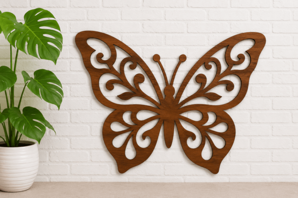 Floral Butterfly SVG Laser Cut File for Elegant Designs