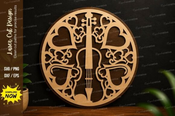 Heart Arrow Mandala Laser Cut SVG Design