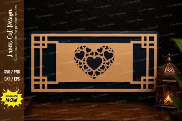 Heart Border Frame Laser Cut Svg Design