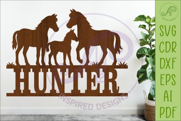 Horse Family Name Sign, Horse Lovers SVG