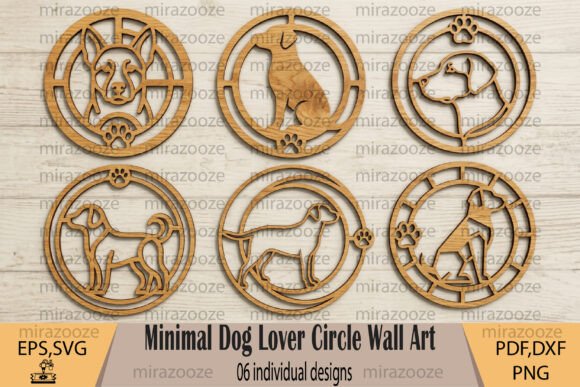 Minimal Dog Lover Circle Wall Art: A Stylish Set