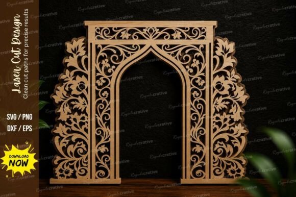 Ornamental Arch Frame Laser Cut SVG & Design Files