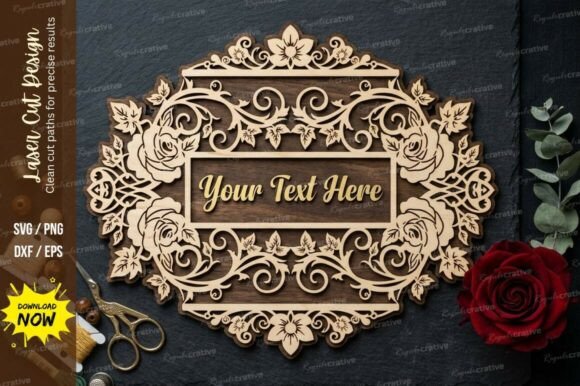 Ornate Floral Frame SVG for Elegant Laser Cut Designs