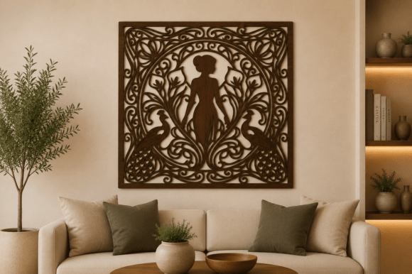 Peacock Wall Decor SVG Laser Cut File for Elegant Crafting