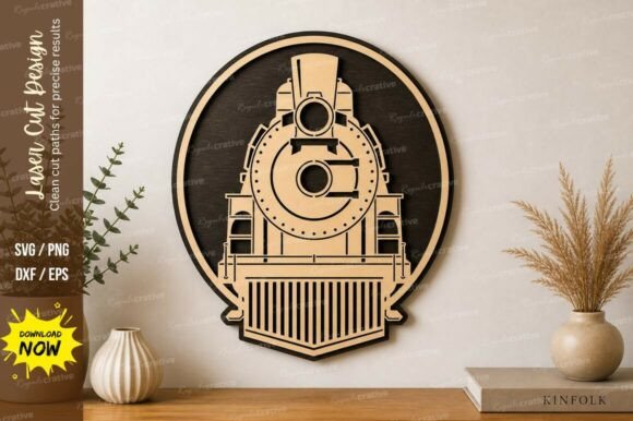 Vintage Train Locomotive Laser Cut SVG: A Timeless Design Asset